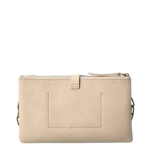Madewell Transport Accordion Leather Crossbody, Beige - Picture 2 of 4